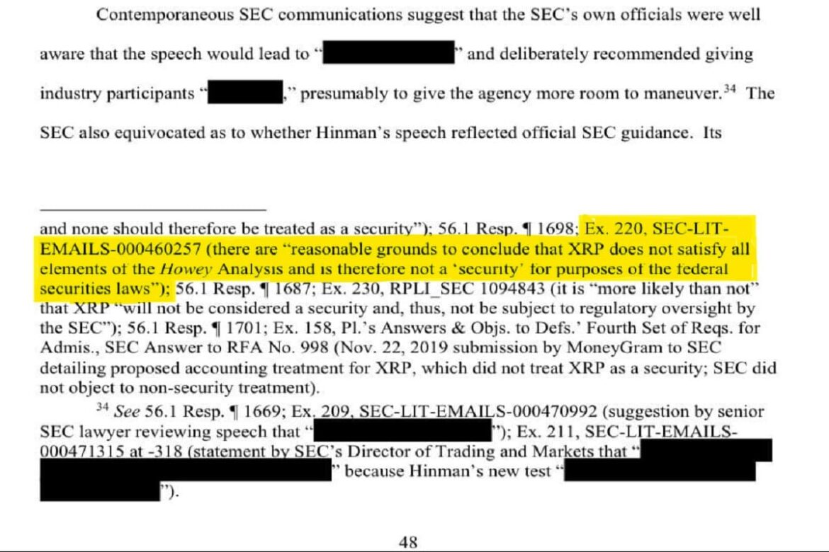 SEC Staff Emails Reveal XRP Didn’t Fail Howey Test